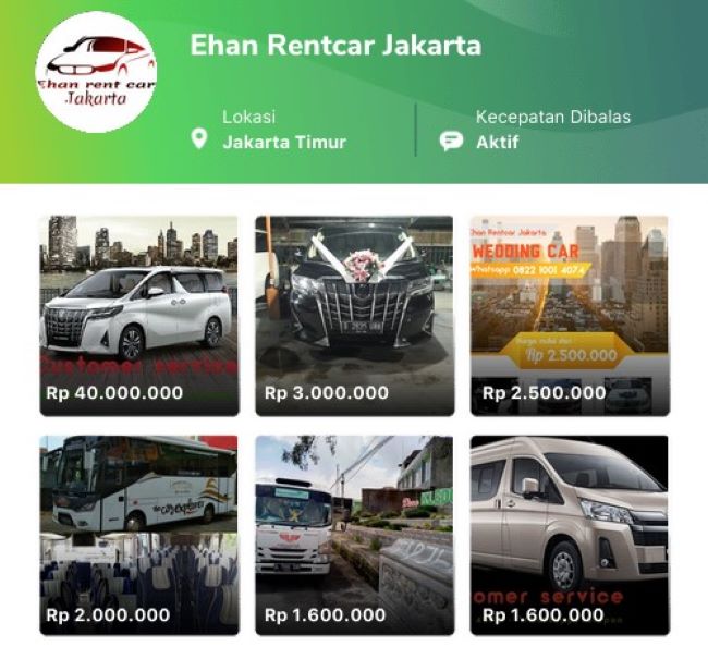 Ehan Rental Mobil Cakung - Photo by Tokopedia